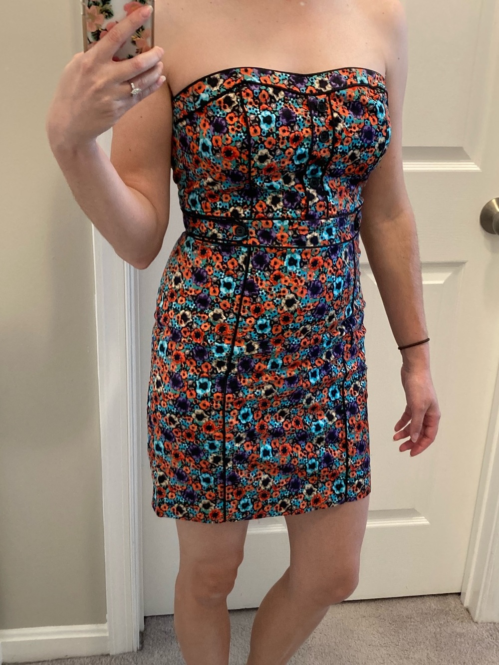 H&M Strapless Floral Retro Dress